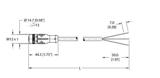 Turck Ekrb-A4.300-Gc2K-2 Actuator and Sensor Cable, Connection Cable
