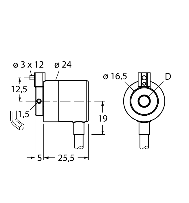 Turck Ri-02C6S3-1D10-Ca Encoder 100028253