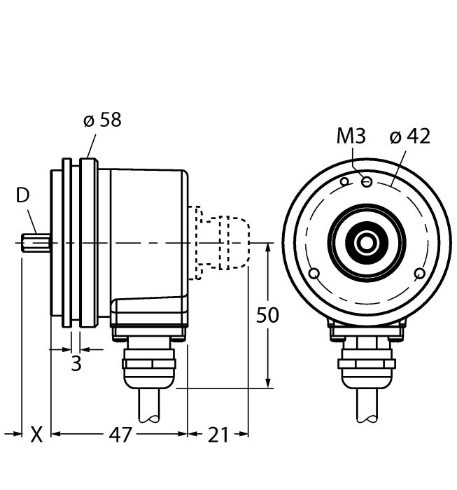 Turck Ri-10S8C-2B600-C1M Encoder 100028465