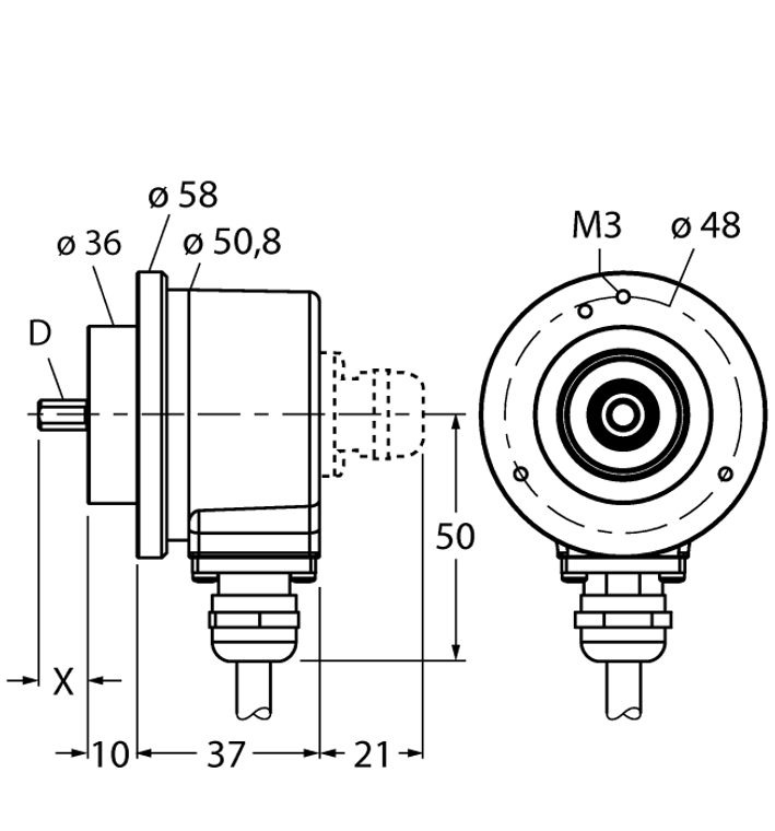 Turck Ri-10T12C-2B500-C1M Encoder 100036345 Turck Ri-10T12C-2B500-C1M Encoder 100036345