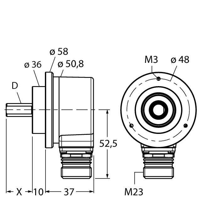 Turck Ri-10T10C-4B5000-12M23 Encoder 1545426