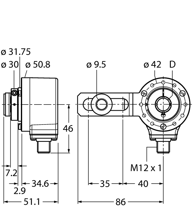 Turck Ri-12Ia4S1-2K360-H1181 Encoder 1545796