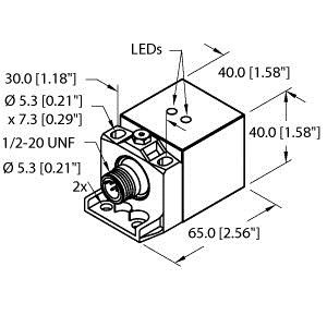 Turck Bi20U-Ca40-Adz30X2-B3131 W/Bs 2.1 Inductive Sensor, With Increased Switching Distance, uprox