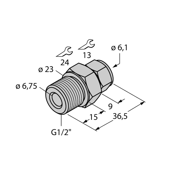 Turck Cf-M-6-G1/2-A4 Sensor Accessories 9910530