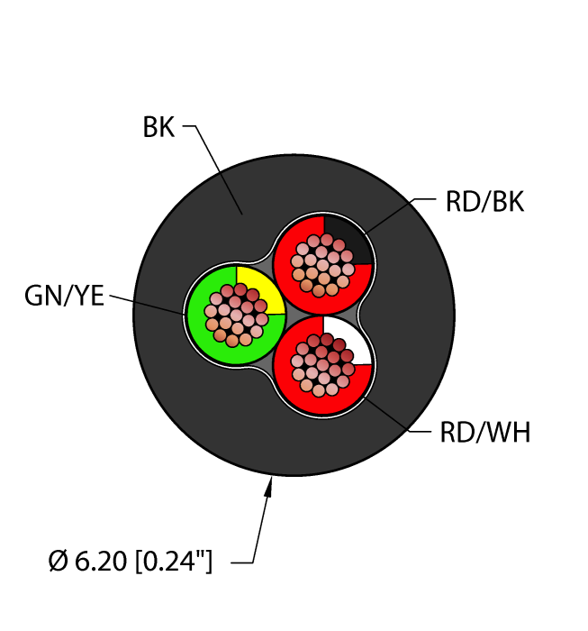 Turck Blk,Pvc,3X18,Itc,Msha Bulk Cable RF50817