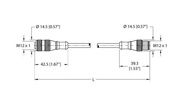 Turck Rk 4.5T-6.7-Rs 4.5T Actuator and Sensor Cable, Extension Cable