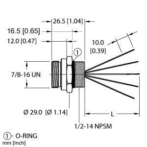 Turck Rsf 55-11M Single-ended Receptacle, Male Receptacle