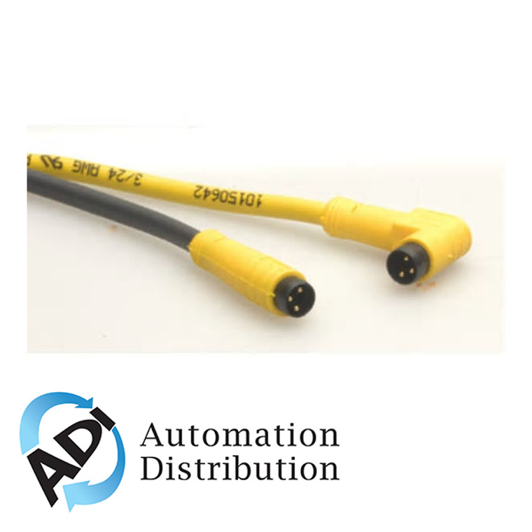 Turck Pkg 3M-2-Pkw 3M/S90 Double-ended Cordset, Straight Female Connector to Right angle Female Connector 777008201