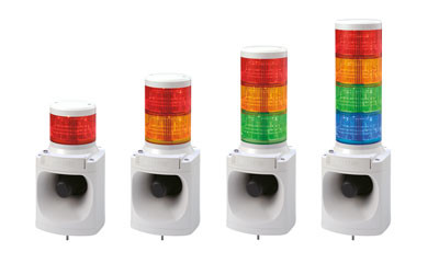 Patlite LKEH-202FEPUL-RG+C0099 LED Light and Horn, 32 pre-recorded sounds, PNP Red, Green LED.