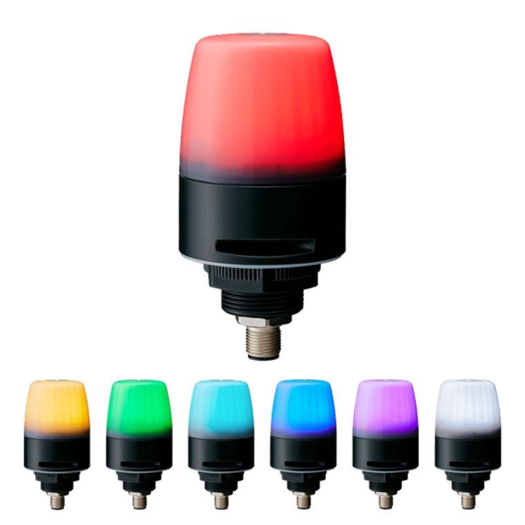 Patlite NE-ILTB-M IO-Link Signal Beacon with M12 Connector, Flashing/Audible with Touch Sensor,  7-in-one colors (Red, Yellow, Green, Blue, Purple, Light Blue, White)