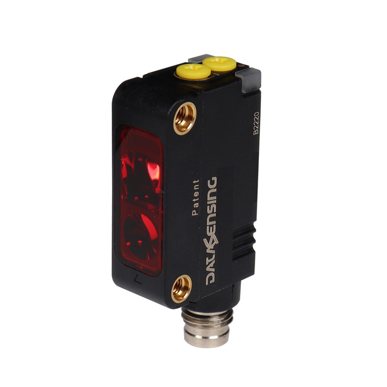 Datasensing Red Laser emission Retro Reflex polarized double trimmer Adj + L/D PNP Connector M8 4P
