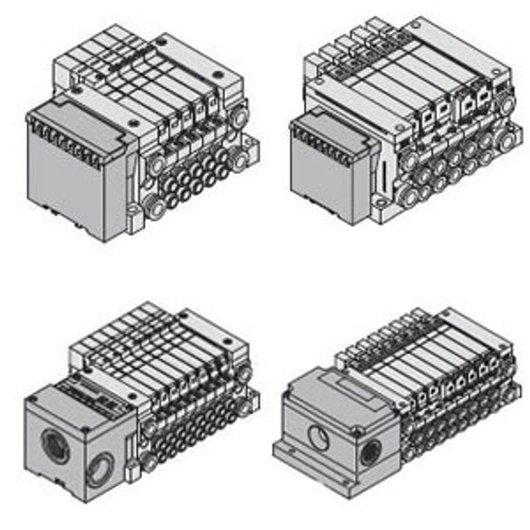 SMC VV5Q11-07N7SQ-DN VQ1000/2000 Series 5 Port Solenoid Valve Plug-In Unit Base Mounted Plug-In Manifold For EX120·123·124 Integrated-Type Output Serial Transmission System