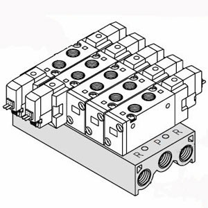 SMC SS5YJ7-21-02-00F SYJ7000 Series 5Port Solenoid Valve Body Ported Manifold Type 21