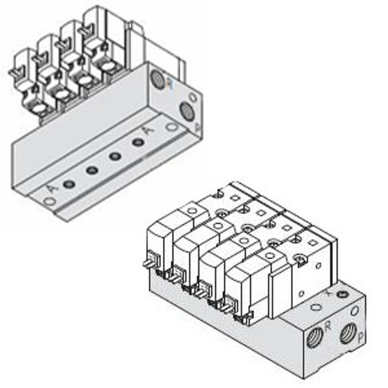 SMC SS3YJ5-40R-05-01 SYJ500 Series 3Port Solenoid Valve Rubber Seal Manifold For External Pilot Type 40R