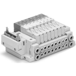 SMC SS5V1-10PD1-06DR-N1-D0 SV Series Flat Ribbon Cable Connector Manifold Tie-rod Base