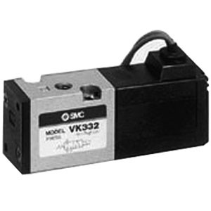 SMC VK332V-5DZ-01T-F-Q VK300 Series 3 Port Solenoid Valve Direct Operated Poppet Type Rubber Seal Body Ported
