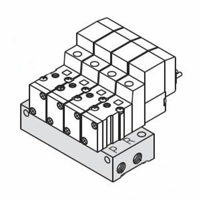 SMC SS3YJ3-20-15-F SYJ300 Series 3 Port Solenoid Valve Rubber Seal Manifold For Lnternal Pilot Type 20