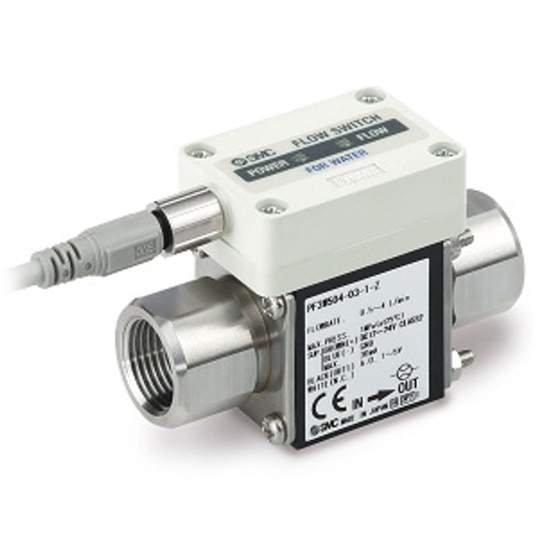 SMC PF3W540-F06-1T-GZ PF3W5-Z Series 3-Color Display Digital Flow Switch for Water Remote Sensor Unit