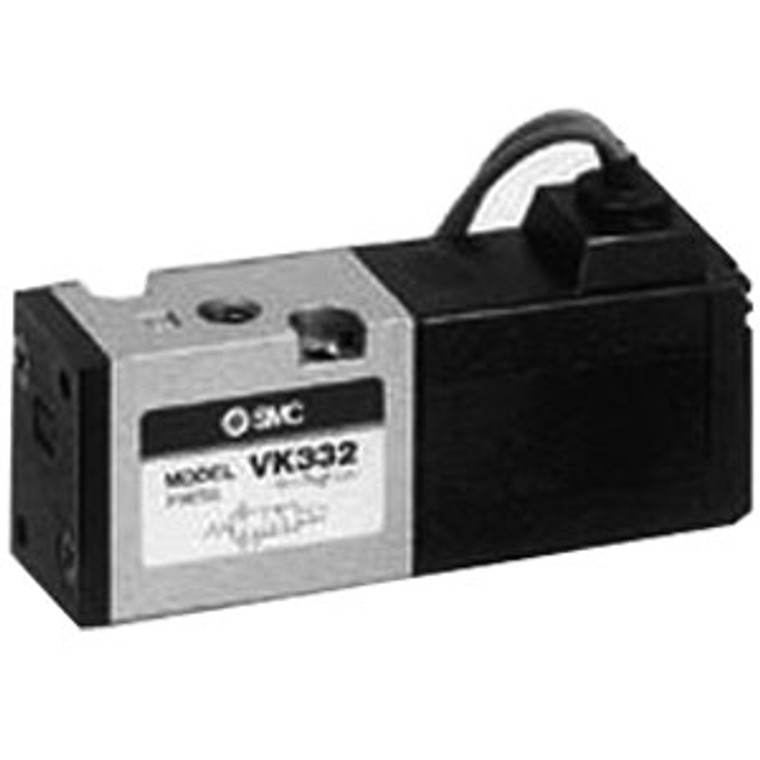 SMC VK332-5G-M5-Q VK300 Series 3 Port Solenoid Valve Direct Operated Poppet Type Rubber Seal Body Ported