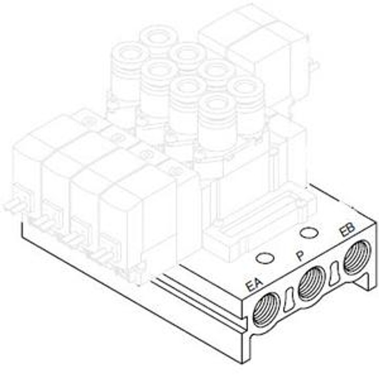 SMC SS5Y7-20-14-00N SY3000·5000·7000 Series 5 Port Solenoid Valve Body Ported Manifold Bar Stock Type/Individual Wiring How to Order Manifold Type20