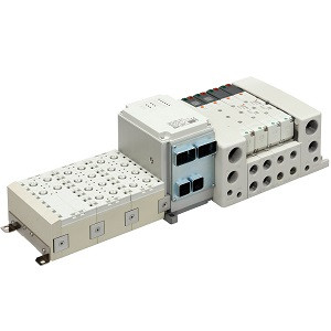 SMC VV5QC41-05C10SDACN VQC4000 Series 5 Port Solenoid Valve Base Mounted Plug-in Unit Serial Transmission System EX245 Manifold