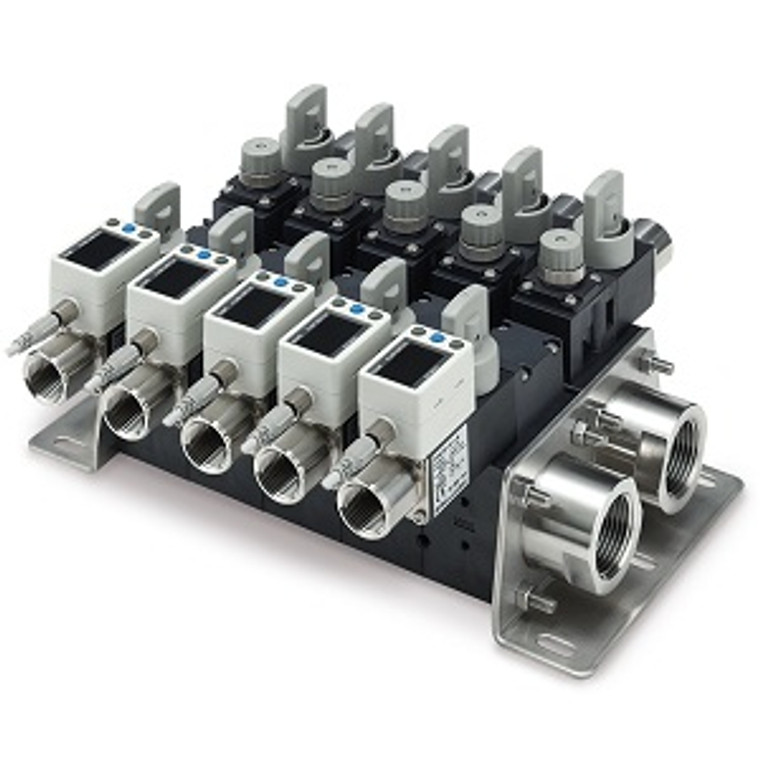 SMC PF3WB05BN-W720P-04-LT-M PF3WB Series Integrated Type Digital Flow Switch Manifold for Water Basic Type