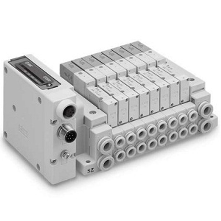 SMC SS5V3-W10S1A3ND-12BS-N7 SV Series EX500 (Gateway Decentralized System 2 (128 Points)) Serial Transmission Systemm Manifold Tie-rod Base
