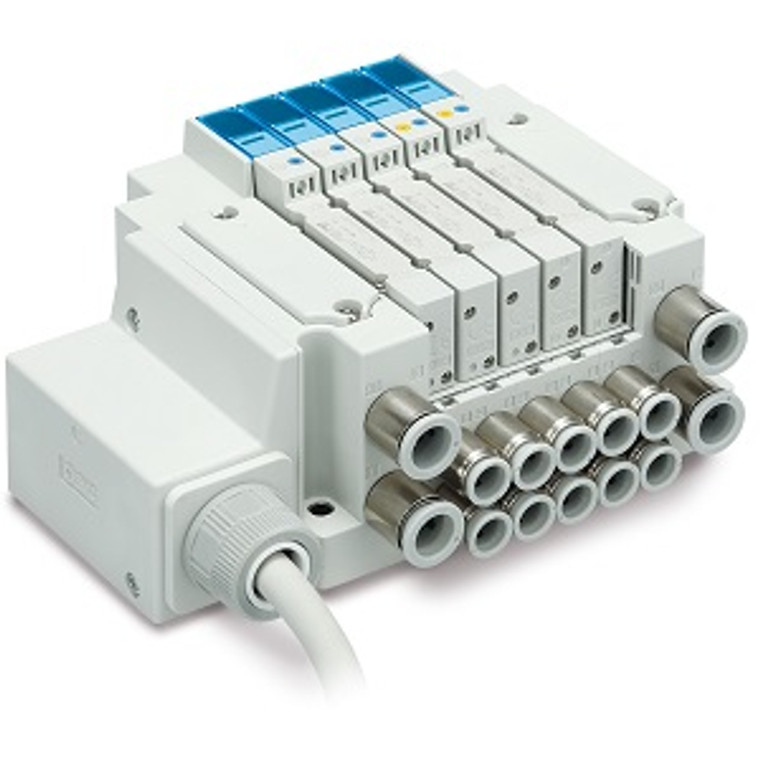 SMC JJ5SY1-10L11-16B-C4 JSY1000/3000/5000 Series Compact 5-Port Solenoid Valve Ported Plug-in Connector Connecting Base Lead Wire Type 10 Manifold