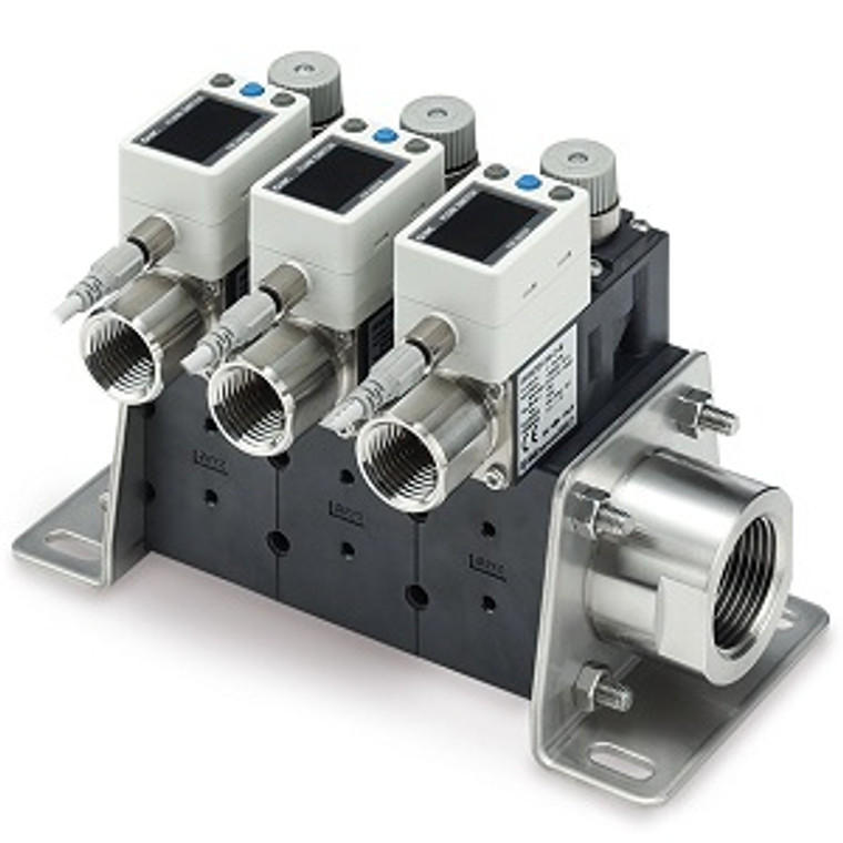 SMC PF3WR02DN-740-04-BN-F PF3WR Series Remote Type Digital Flow Switch Manifold for Water Return Type