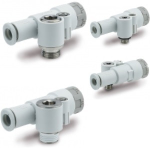 SMC JASV-LEB04-01S JASV Series Speed Exhaust Controller with One-touch Fitting Elbow Type Compact Type Push-lock Type