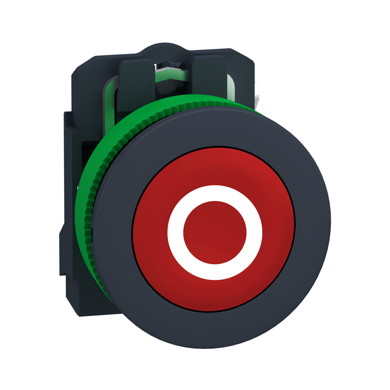 Schneider Electric XB5FA4322 Flush Red Flush Cap Pb Wh Mark O 1Nc