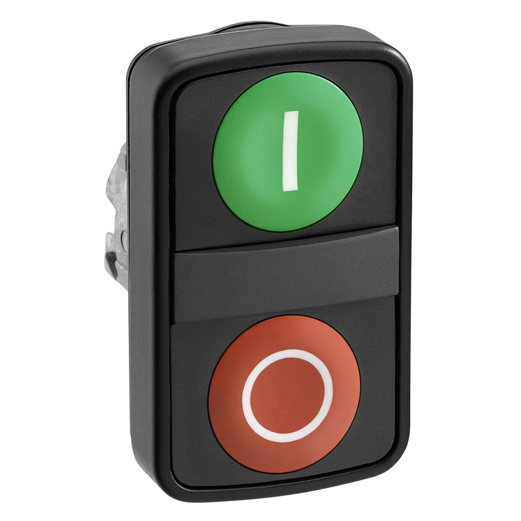 Schneider Electric ZB4BL73417 Black Bezel Double Headed Pushbuttons