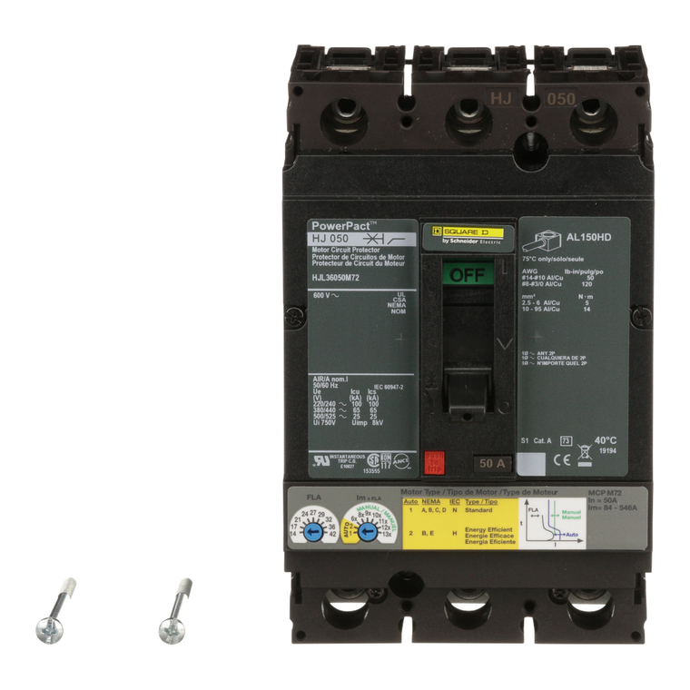 Schneider Electric HJL36050M72 Motor Circuit Protector 600V 50A