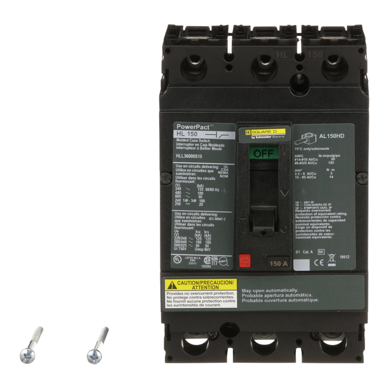 Schneider Electric HLL36000S15 Automatic Molded Case Switch 600V 150A
