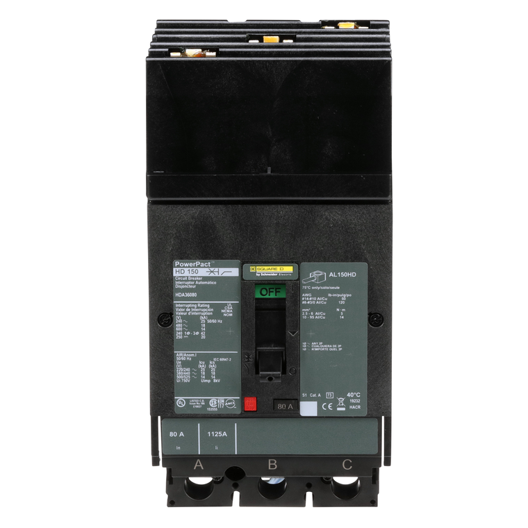 Schneider Electric HDA36080 Molded Case Circuit Breaker 600V 80A