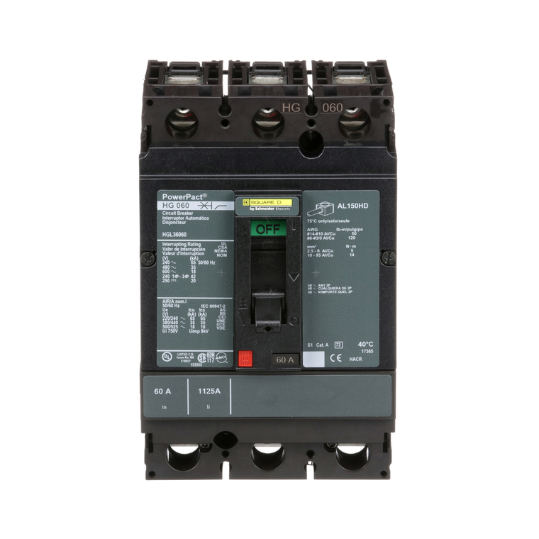 Schneider Electric HGL36060 Molded Case Circuit Breaker 600V 60A