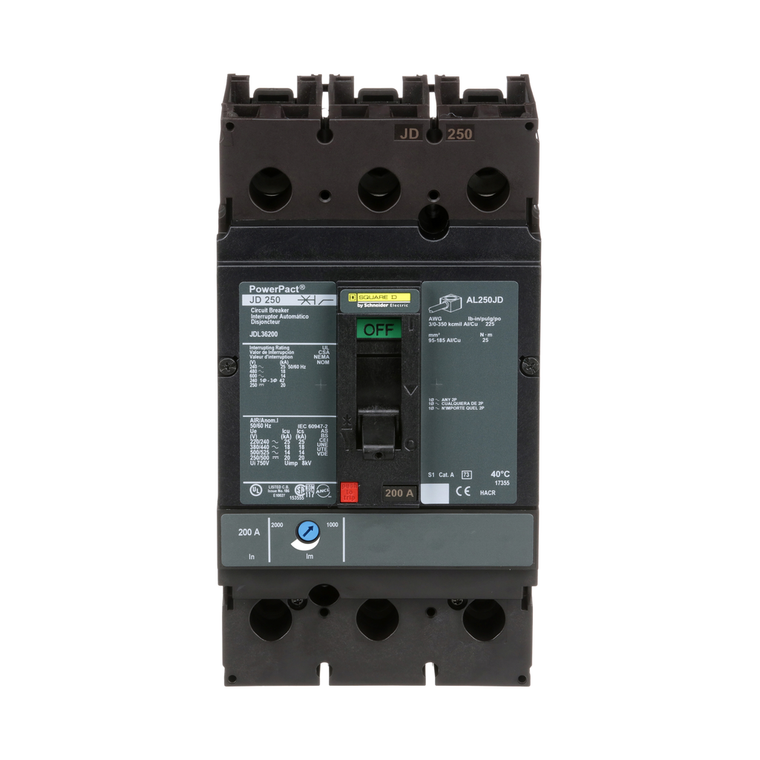 Schneider Electric JDL36200 Molded Case Circuit Breaker 600V 200A