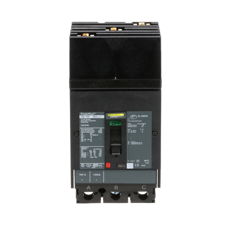Schneider Electric HDA36100 Molded Case Circuit Breaker 600V 100A