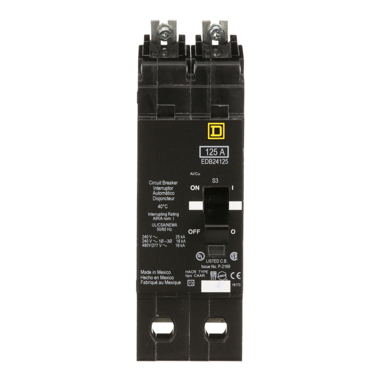 Schneider Electric EDB24125 Miniature Circuit Breaker 480Y/277V 125A