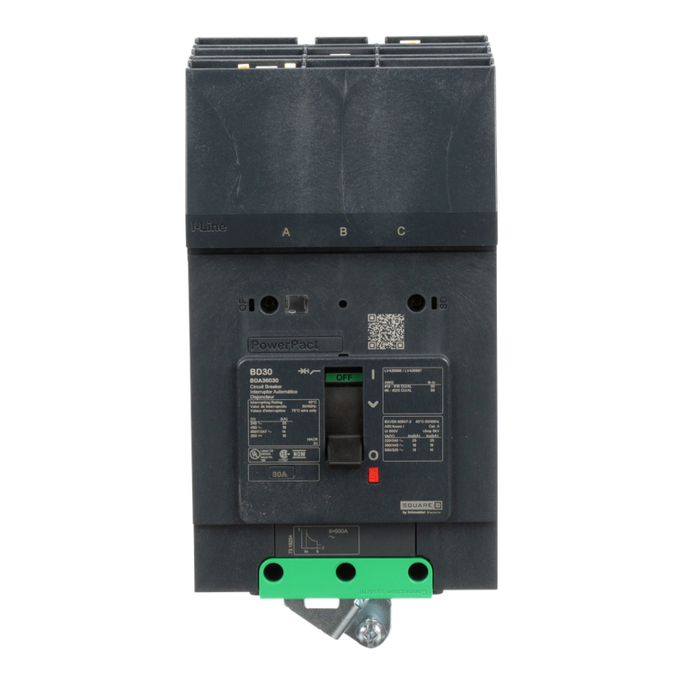 Schneider Electric BDA36030 Molded Case Circuit Brkr 600Y/347V 30A