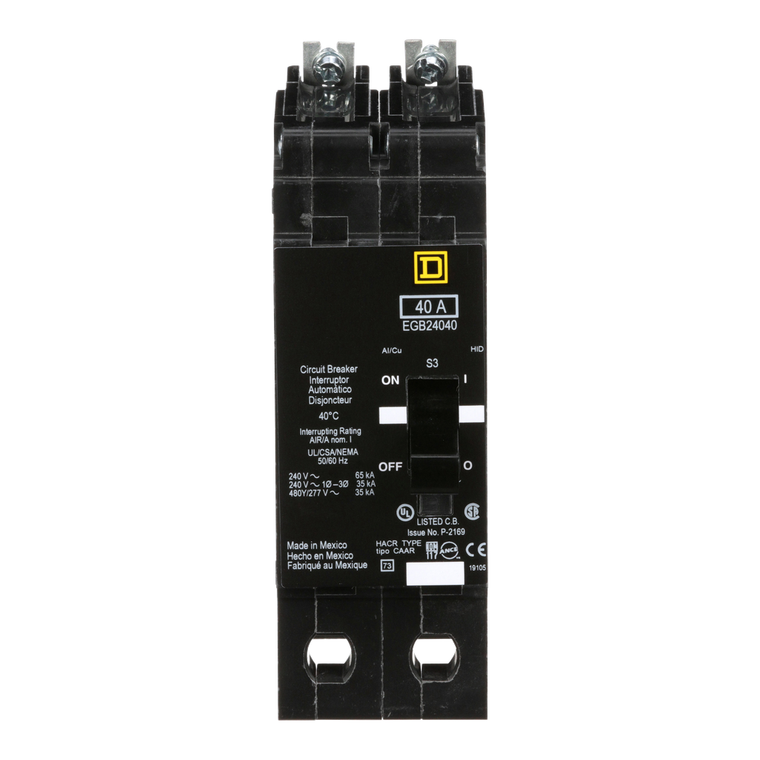 Schneider Electric EGB24040 Miniature Circuit Breaker 480Y/277V 40A