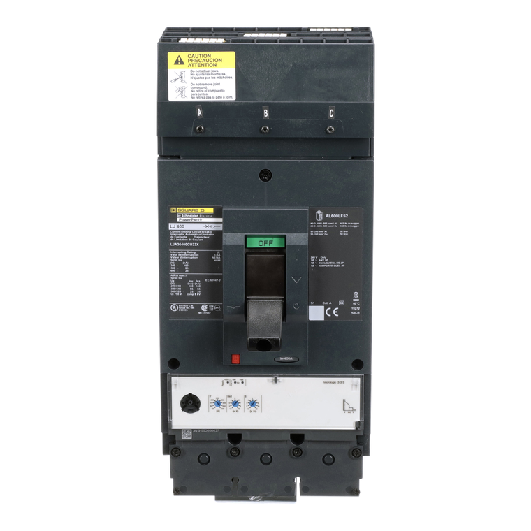 Schneider Electric LJA36400CU33X Molded Case Circuit Breaker 600V 400A