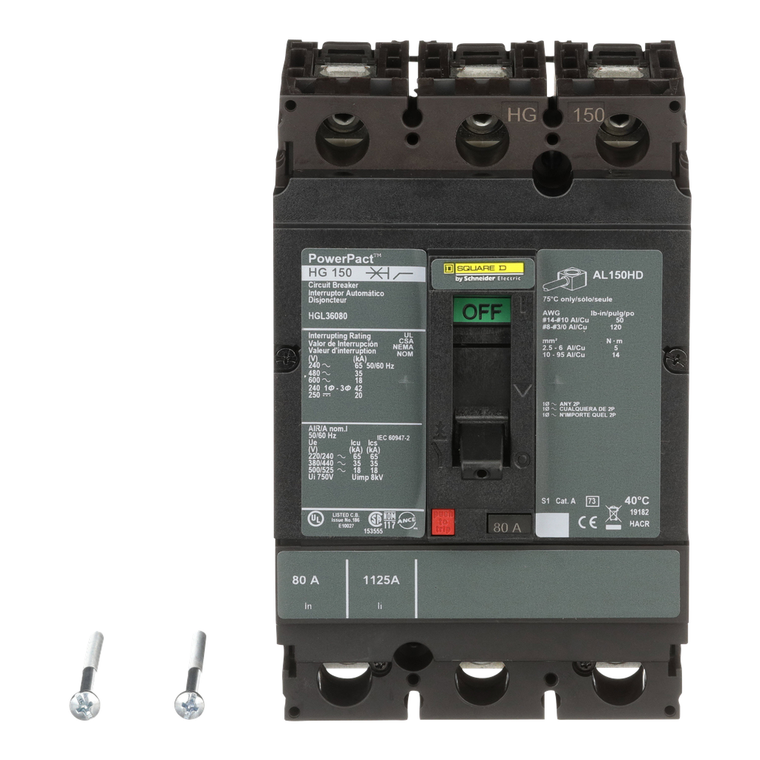 Schneider Electric HGL36080 Molded Case Circuit Breaker 600V 80A