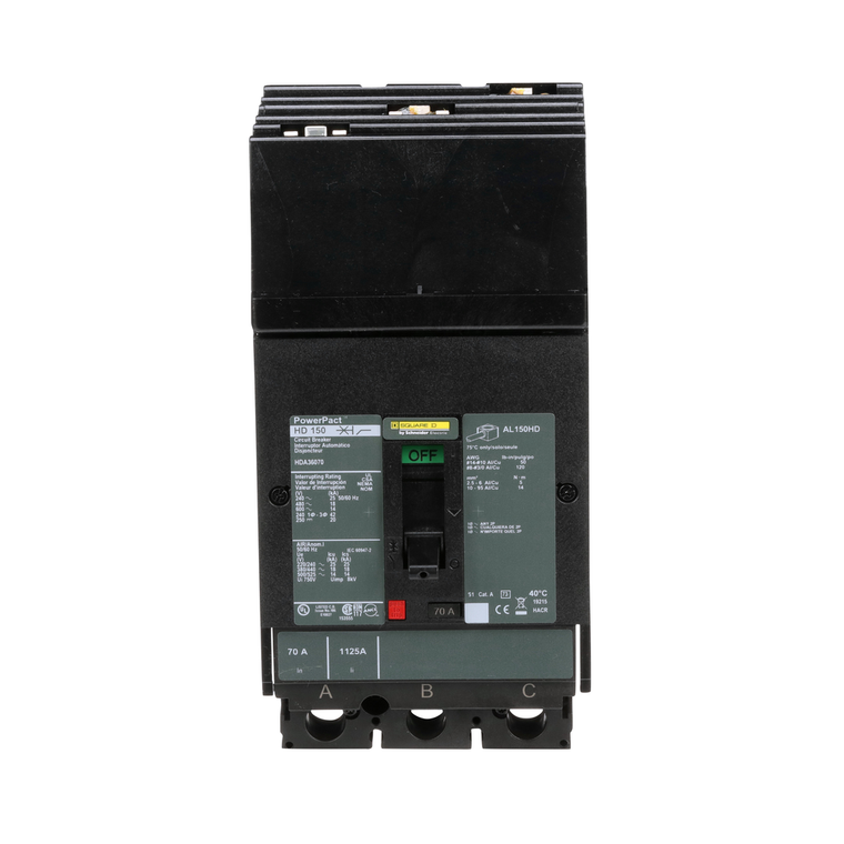 Schneider Electric HDA36070 Molded Case Circuit Breaker 600V 70A
