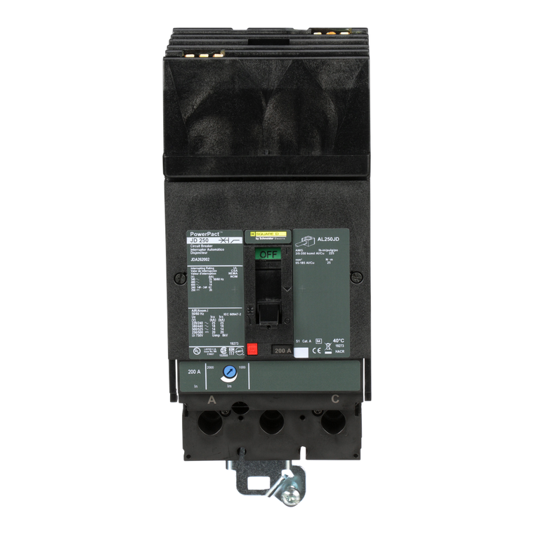 Schneider Electric JDA262002 Molded Case Circuit Breaker 600V 200A