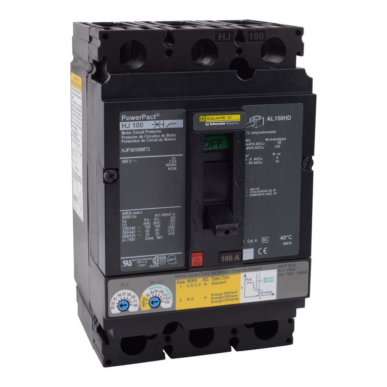 Schneider Electric HJP36100M73 Motor Circuit Protector 600V 100A