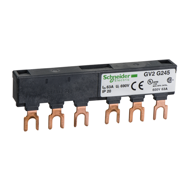Schneider Electric GV2G245 2 Tap Offs Busbar Gv2 63A 45Mm Pitch