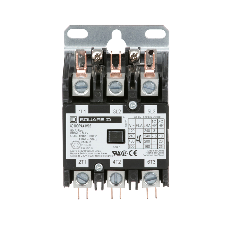 Schneider Electric 8910DPA43V02 Contactor 600Vac 40Amp Dpa +Options