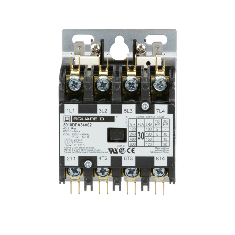 Schneider Electric 8910DPA34V02 Contactor 600Vac 30Amp Dpa +Options