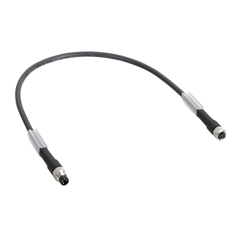 Schneider Electric TCSXCNDMDF2V Cable,Straight,M8-4P, Male-Fem, 2M